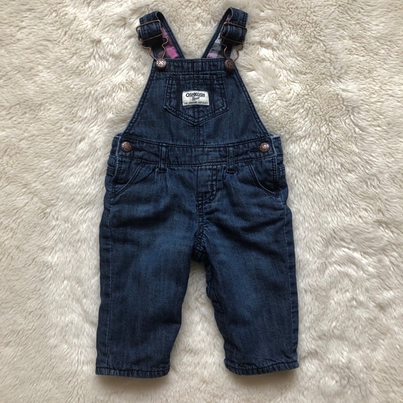 OshKosh Girls Blue Denim Vestbak Overalls 6M